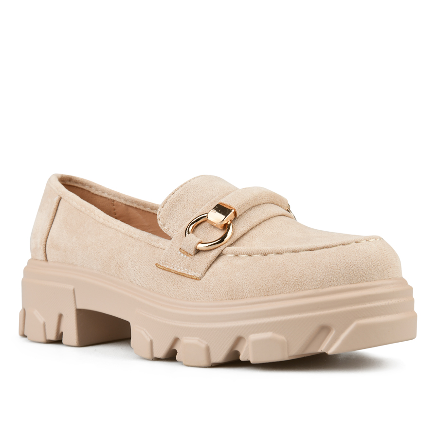 γυναικεία παπούτσια ύφασμα μπεζ 2