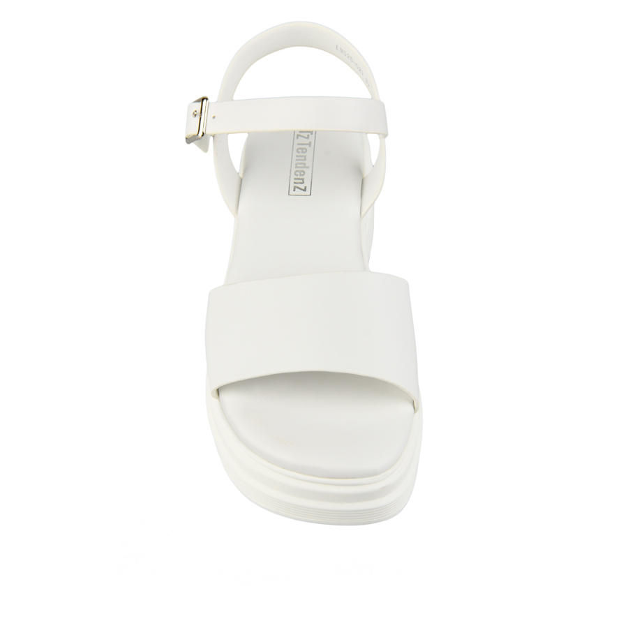 sandale damă piele ecologică alb 1