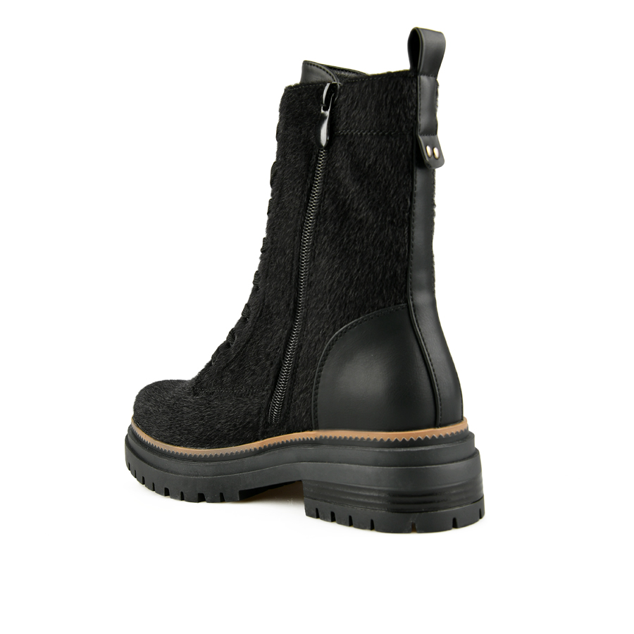 botine damă piele ecologică/textil negru 3