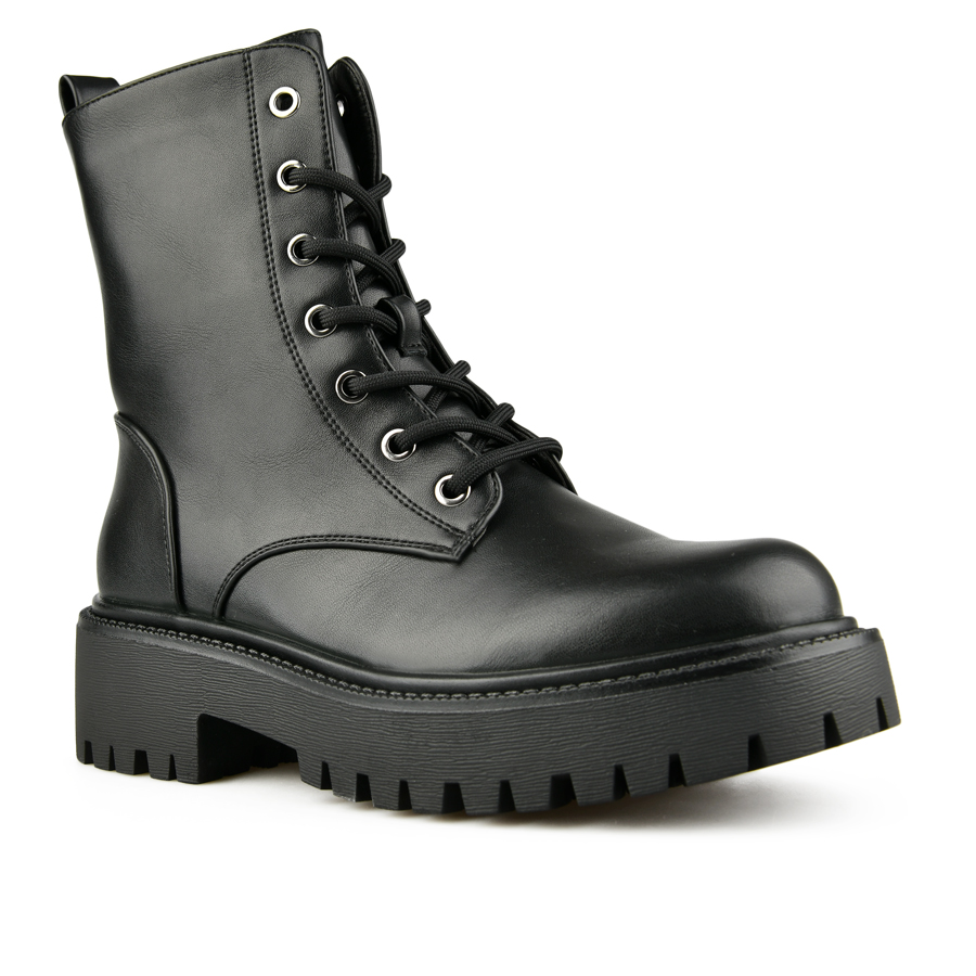 γυναικεία μποτάκια οικολογικό δέρμα μαύρο 1