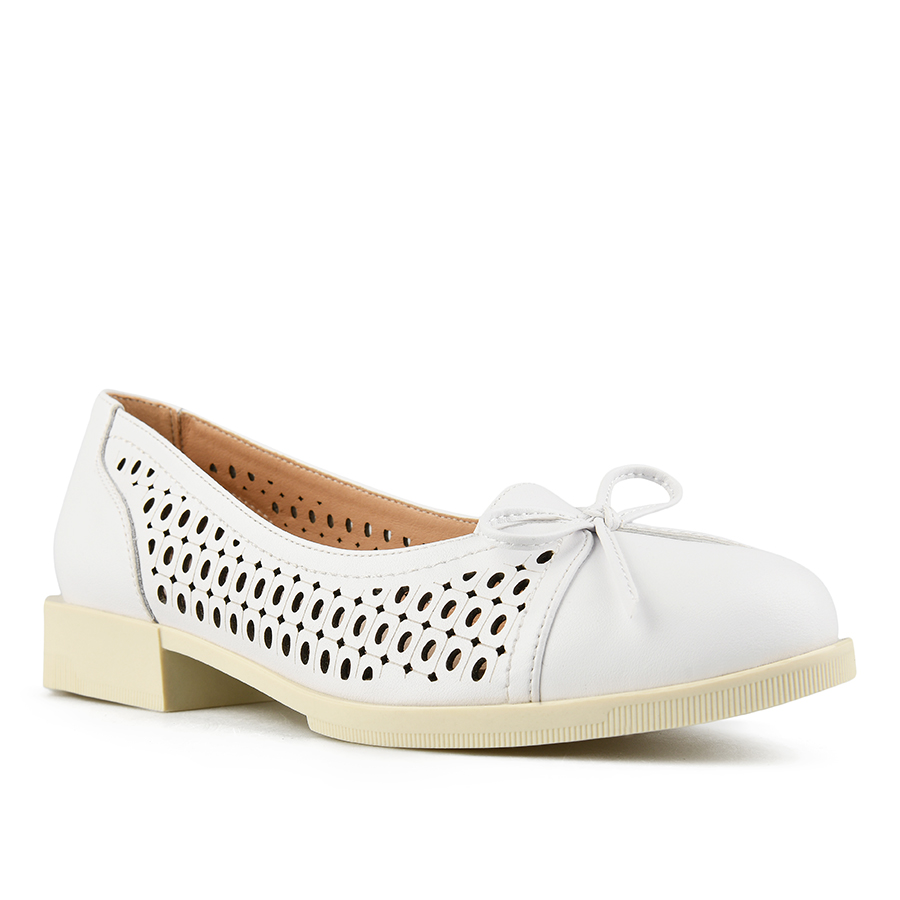 γυναικεία παπούτσια φυσικό δέρμα λευκά 1