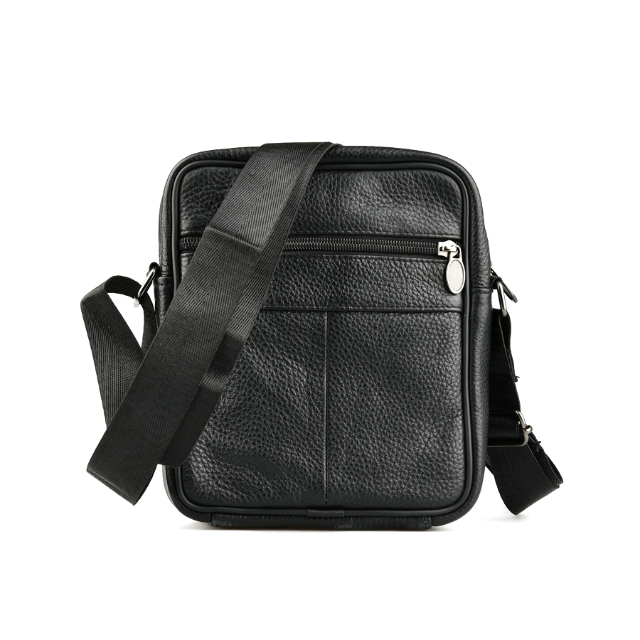 мъжка чанта естествена кожа черна 1