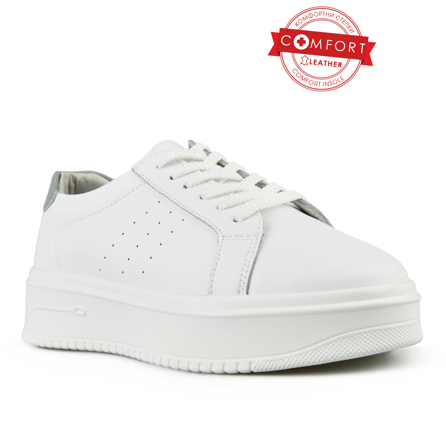 γυναικεία παπούτσια φυσικό δέρμα λευκά 0