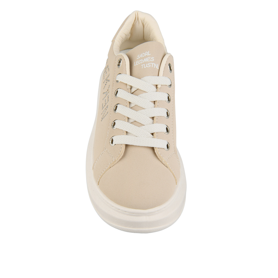 дамски кецове еко кожа бежови 2