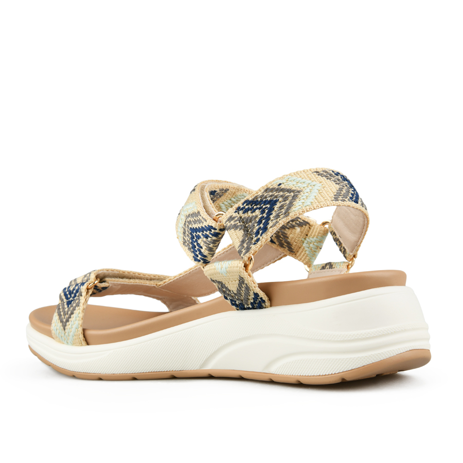 γυναικεία σανδάλια ύφασμα ανοιχτό μπεζ 3