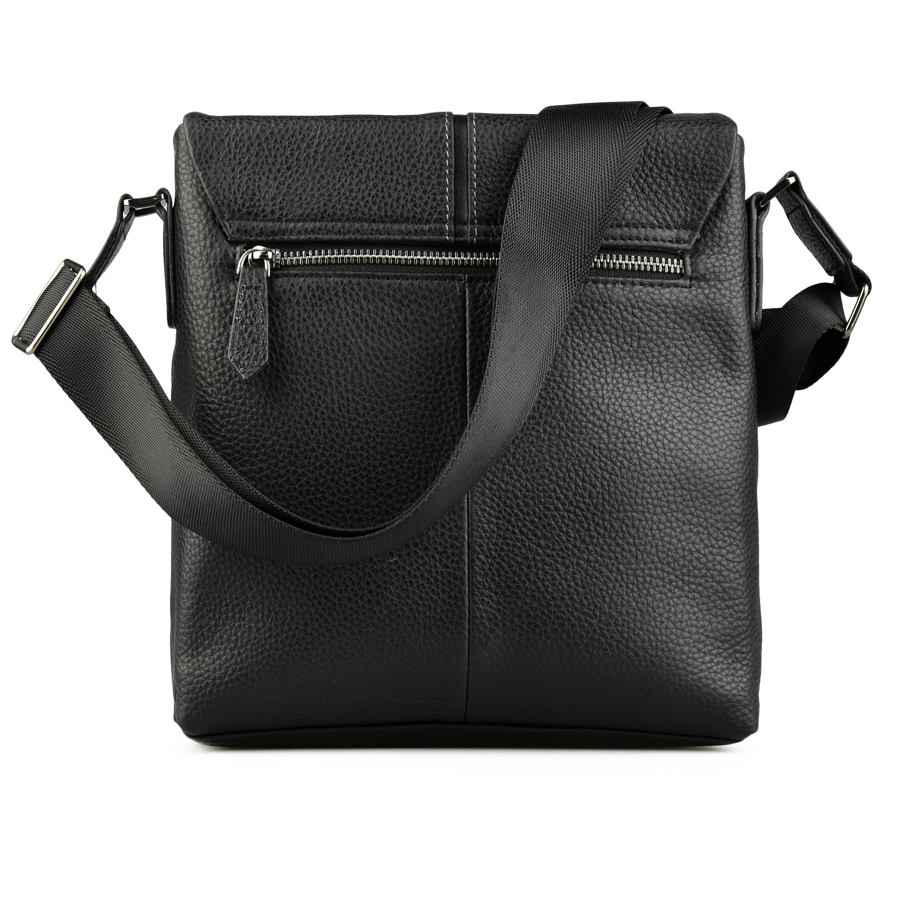 ανδρική τσάντα φυσικό δέρμα μαύρη 1