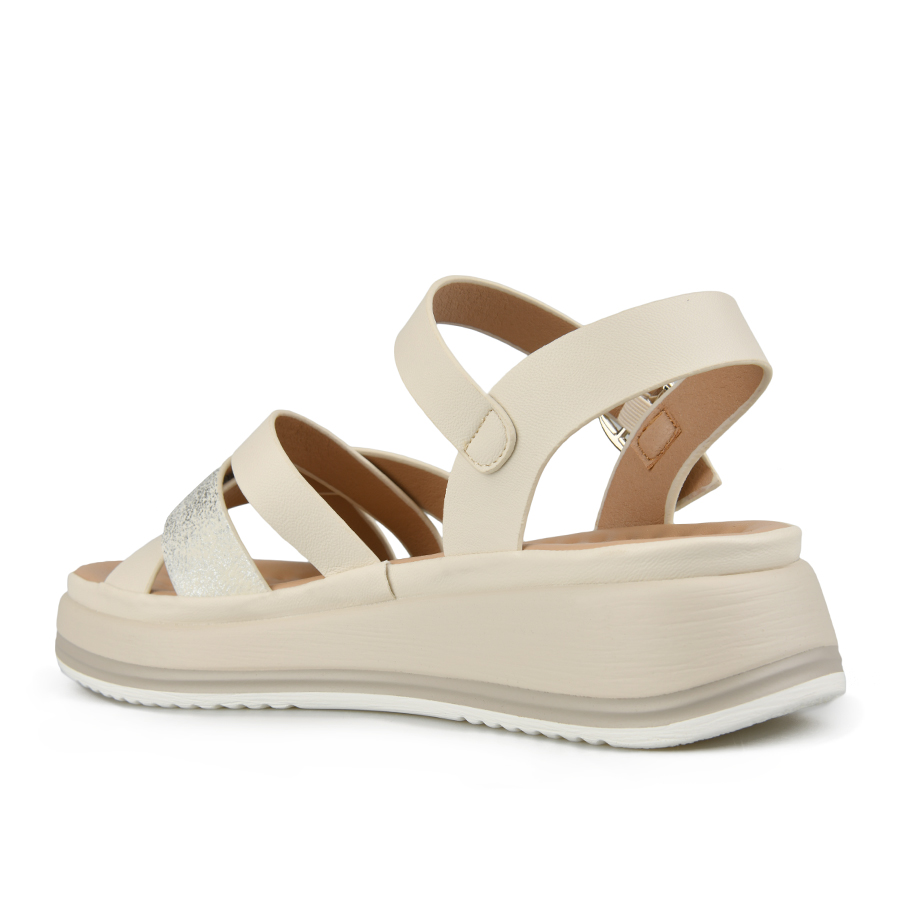 γυναικεία σανδάλια οικολογικό δέρμα ανοιχτό μπεζ 3