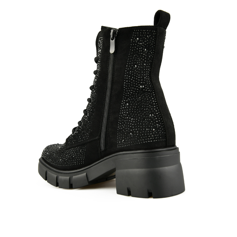 botine damă textil negru 3