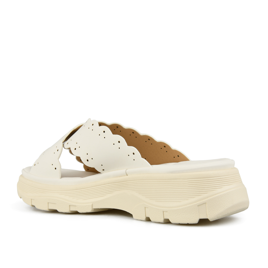 γυναικεία παντόφλες οικολογικό δέρμα λευκά 3