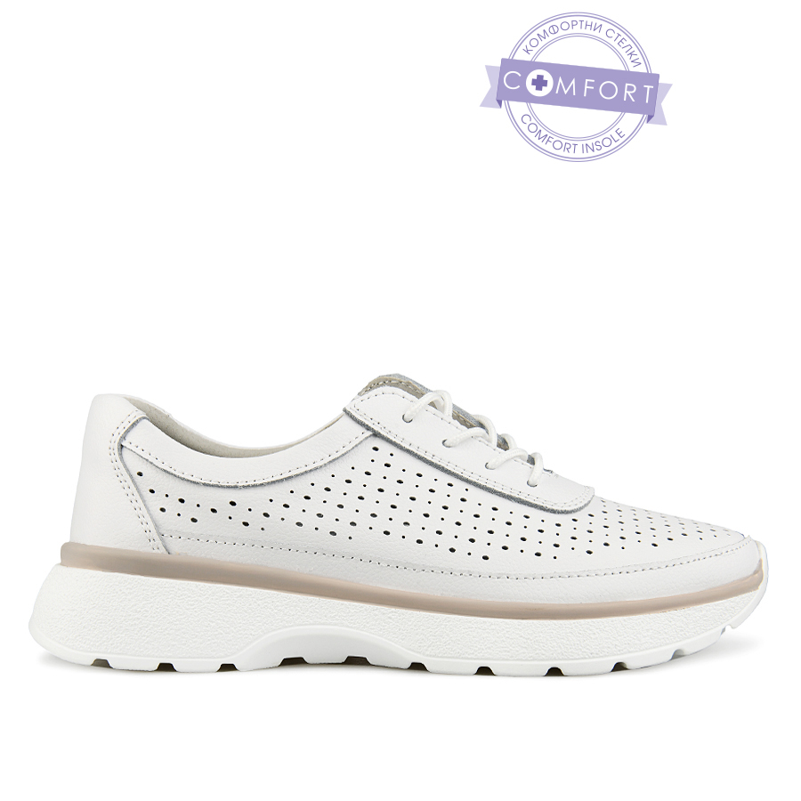 дамски обувки естествена кожа бели 0