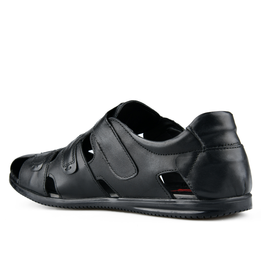 мъжки сандали естествена кожа черни 3