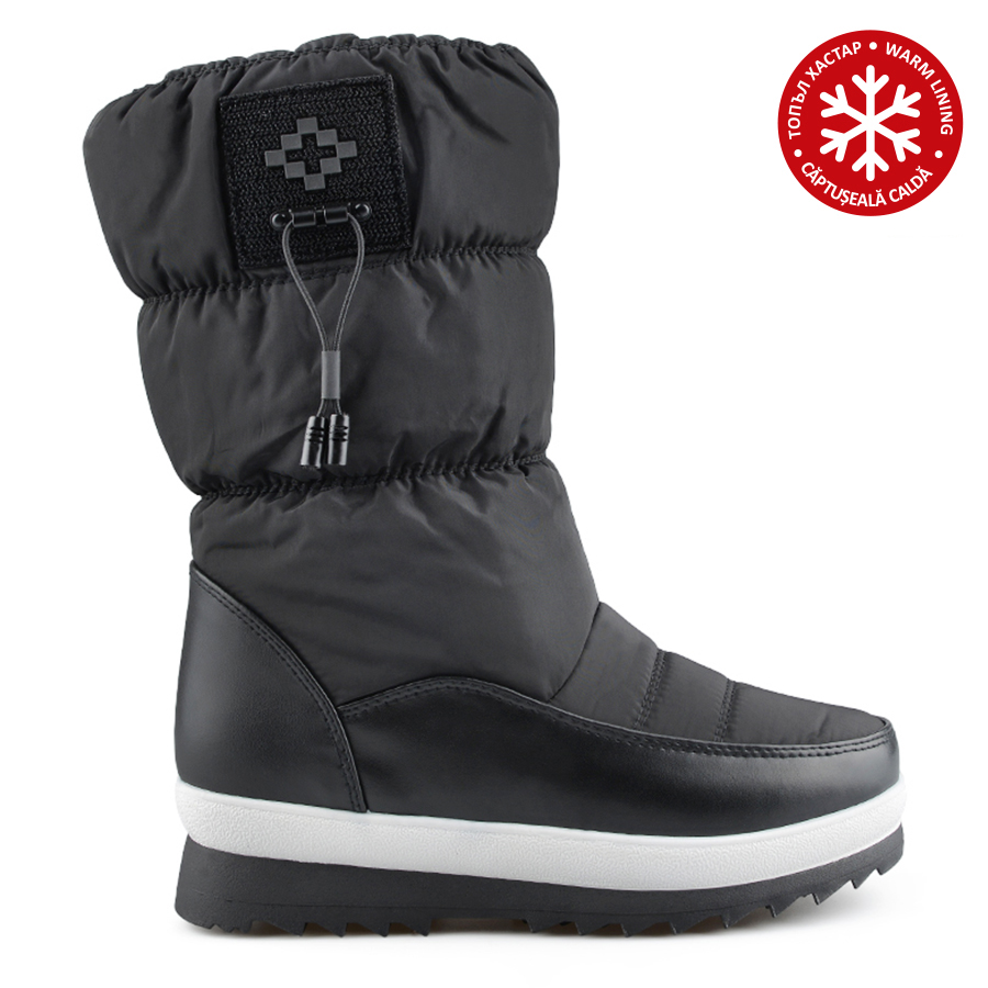 botine de zăpadă damă textil negru 0