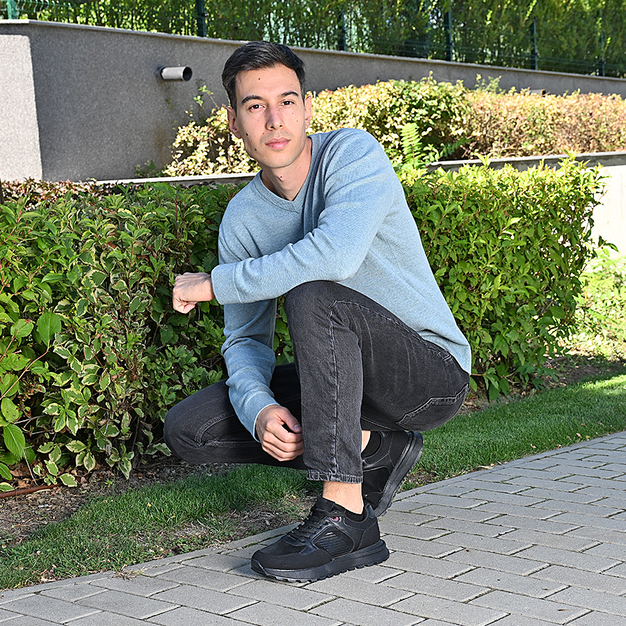 ανδρικά αθλητικά παπούτσια ύφασμα/οικολογικό δέρμα μαύρο 4