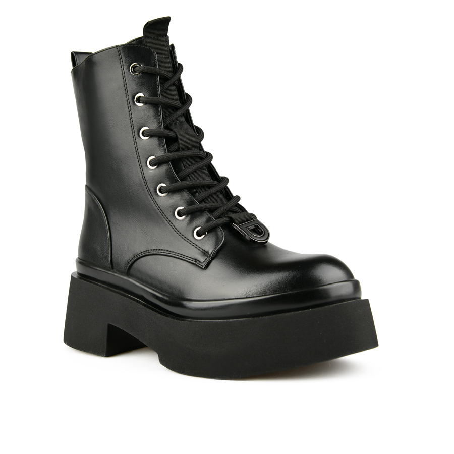 botine damă piele ecologică negru 1