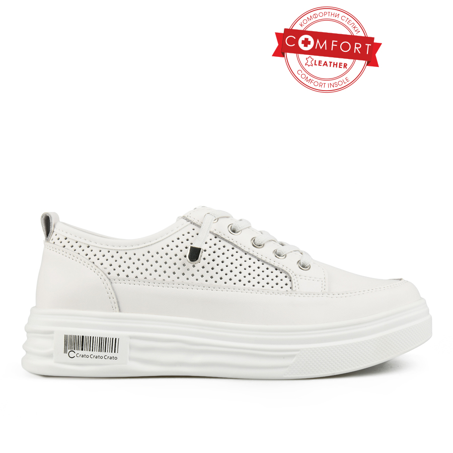 дамски обувки естествена кожа бели 0