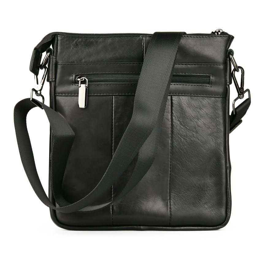 ανδρική τσάντα φυσικό δέρμα μαύρη 1