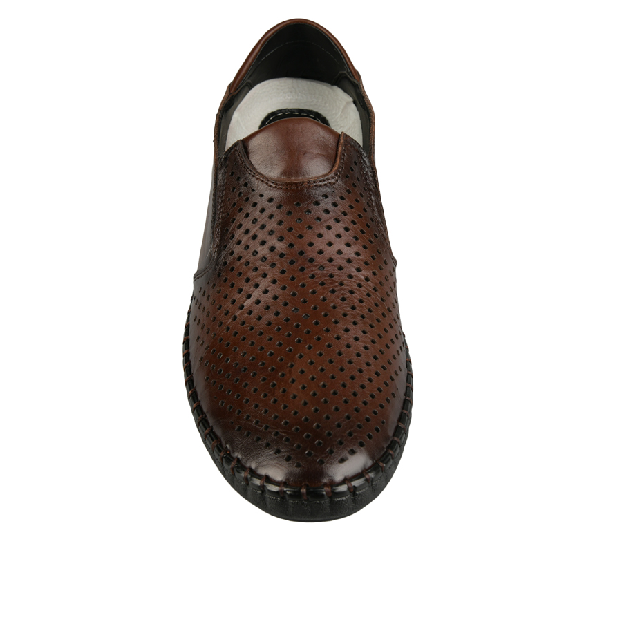 ανδρικά παπούτσια φυσικό δέρμα σκούρο καφέ 1