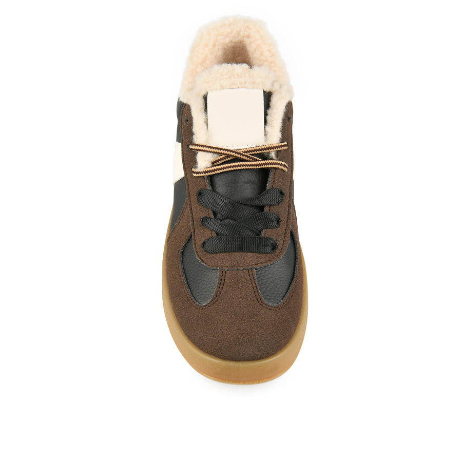 γυναικεία sneakers οικολογικό δέρμα μαυρό/καφέ 2