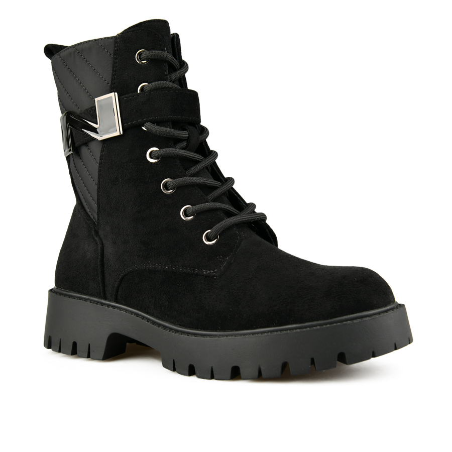 γυναικεία μποτάκια ύφασμα μαύρο 1