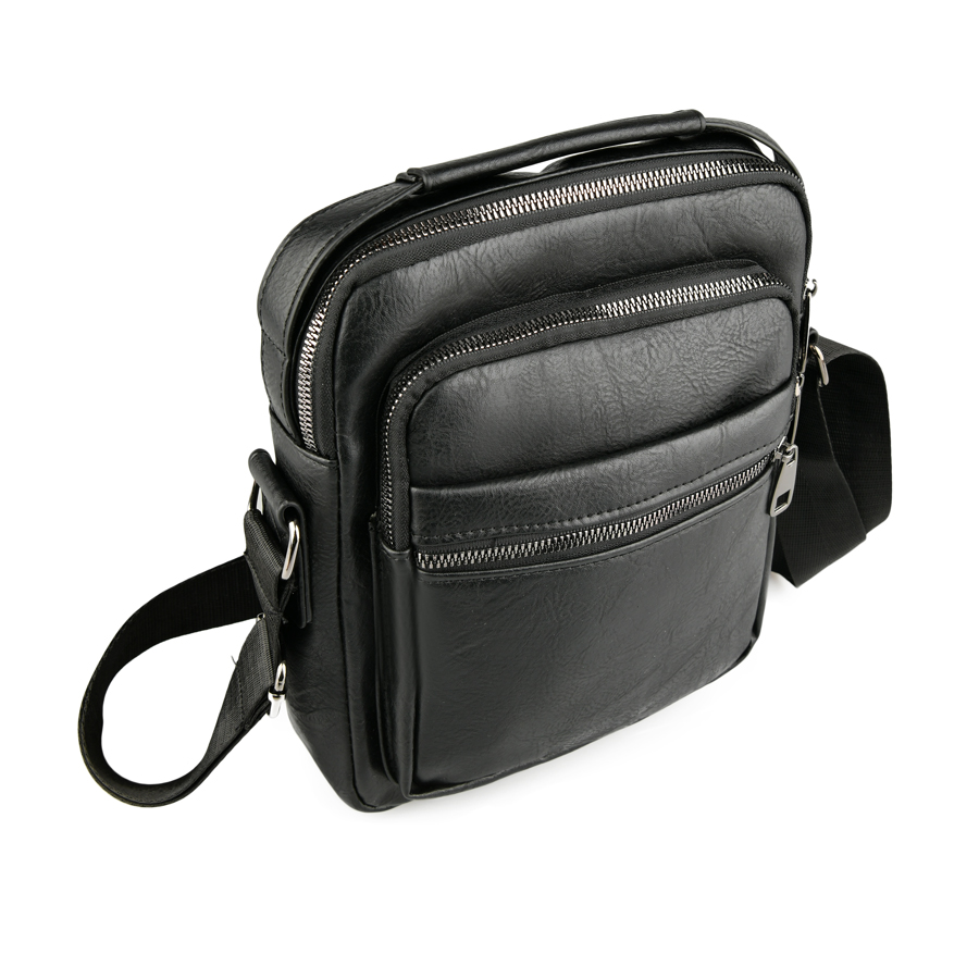 geantă bărbați piele ecologică negru 2