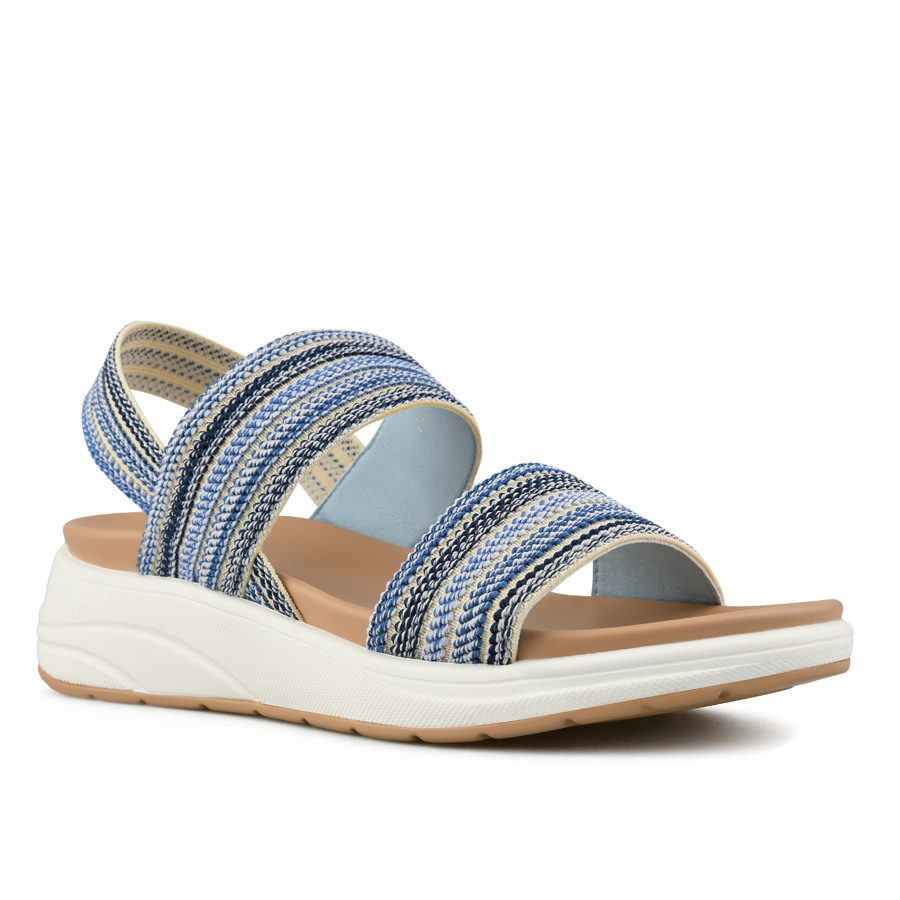 γυναικεία σανδάλια ύφασμα μπλε 2