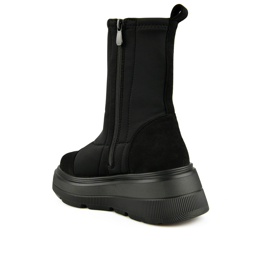 botine damă textil negru 3