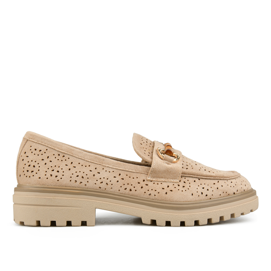 γυναικεία παπούτσια ύφασμα μπεζ 0