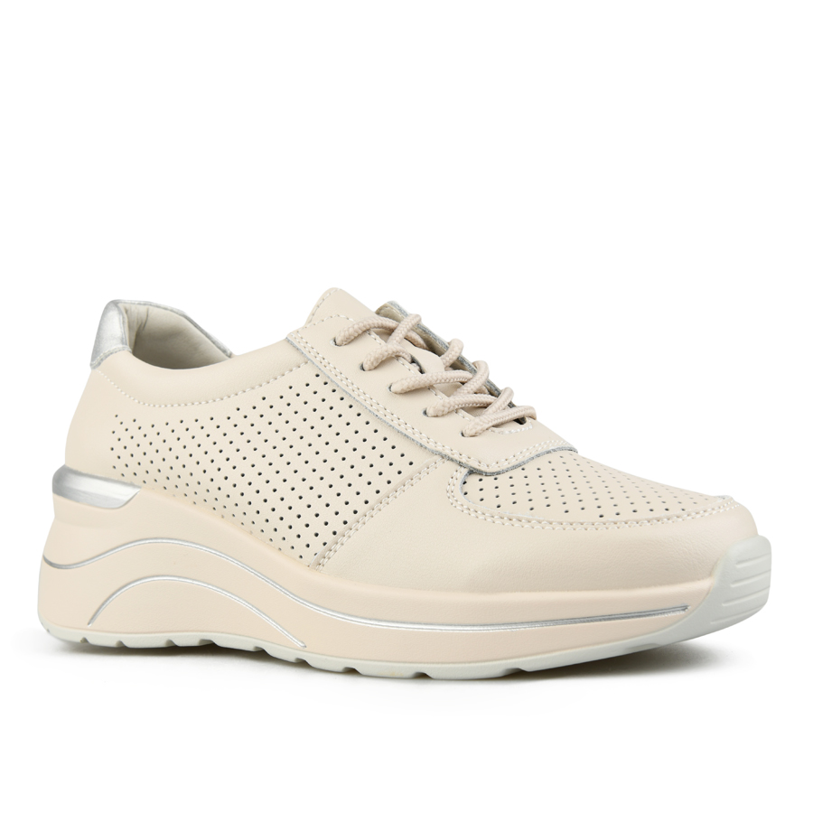 дамски обувки естествена кожа бежови 2