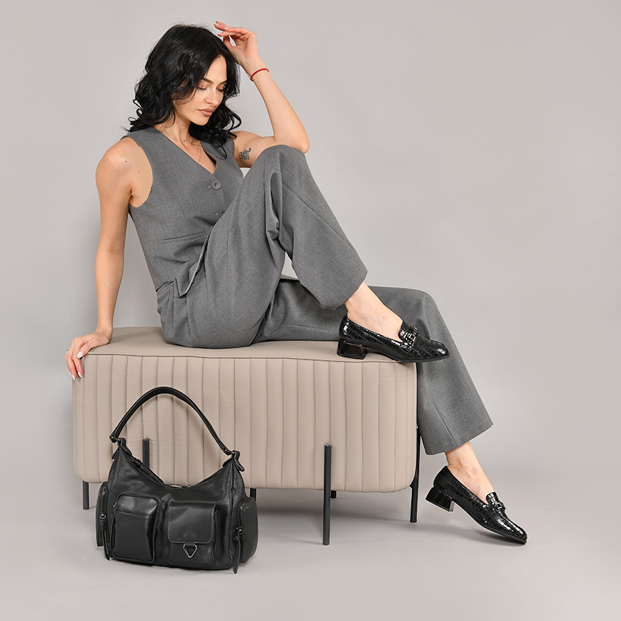 γυναικεία παπούτσια οικολογικό δέρμα μαύρο 4