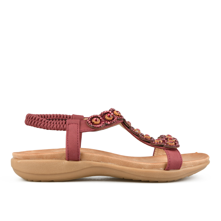 дамски сандали еко кожа червени 0