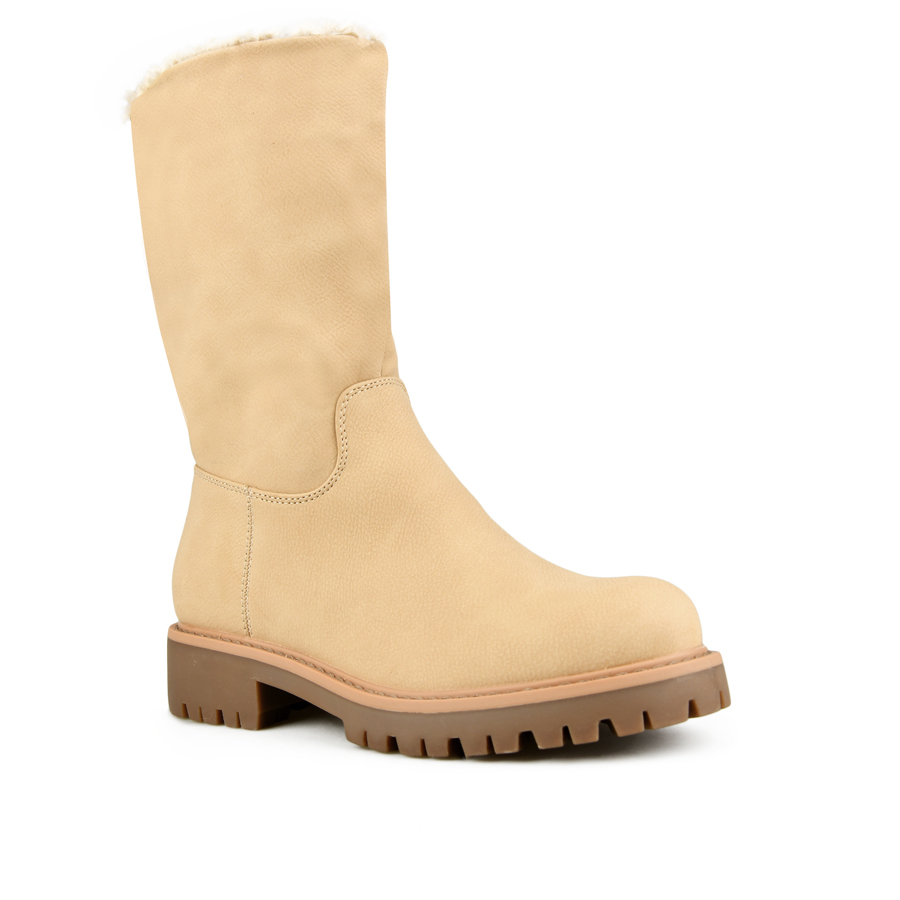 γυναικεία μποτάκια οικολογικό δέρμα μπεζ 1