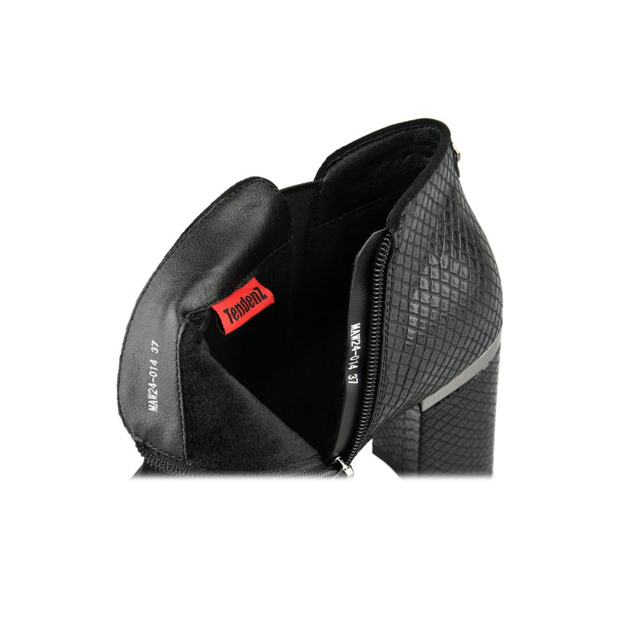 γυναικεία μποτάκια ύφασμα/οικολογικό δέρμα μαύρο 3