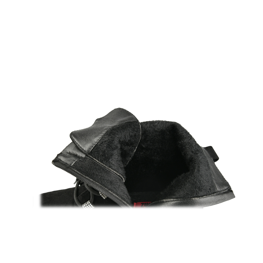 botine damă textil negru 5