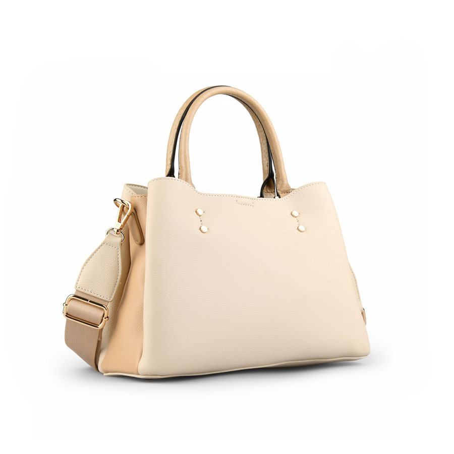 дамска чанта еко кожа бежова 0