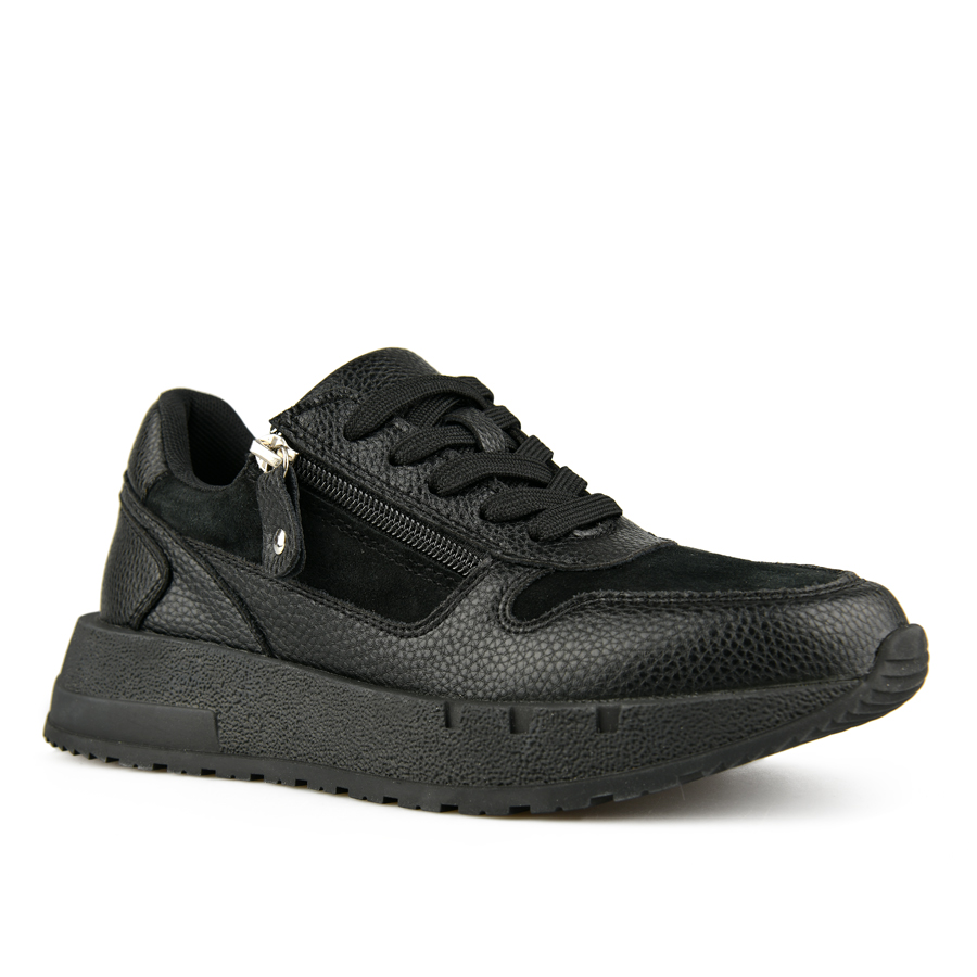 adidași damă piele naturală negru 1