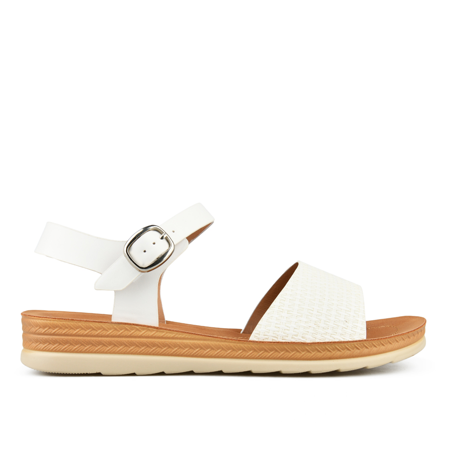 γυναικεία σανδάλια οικολογικό δέρμα λευκά 0