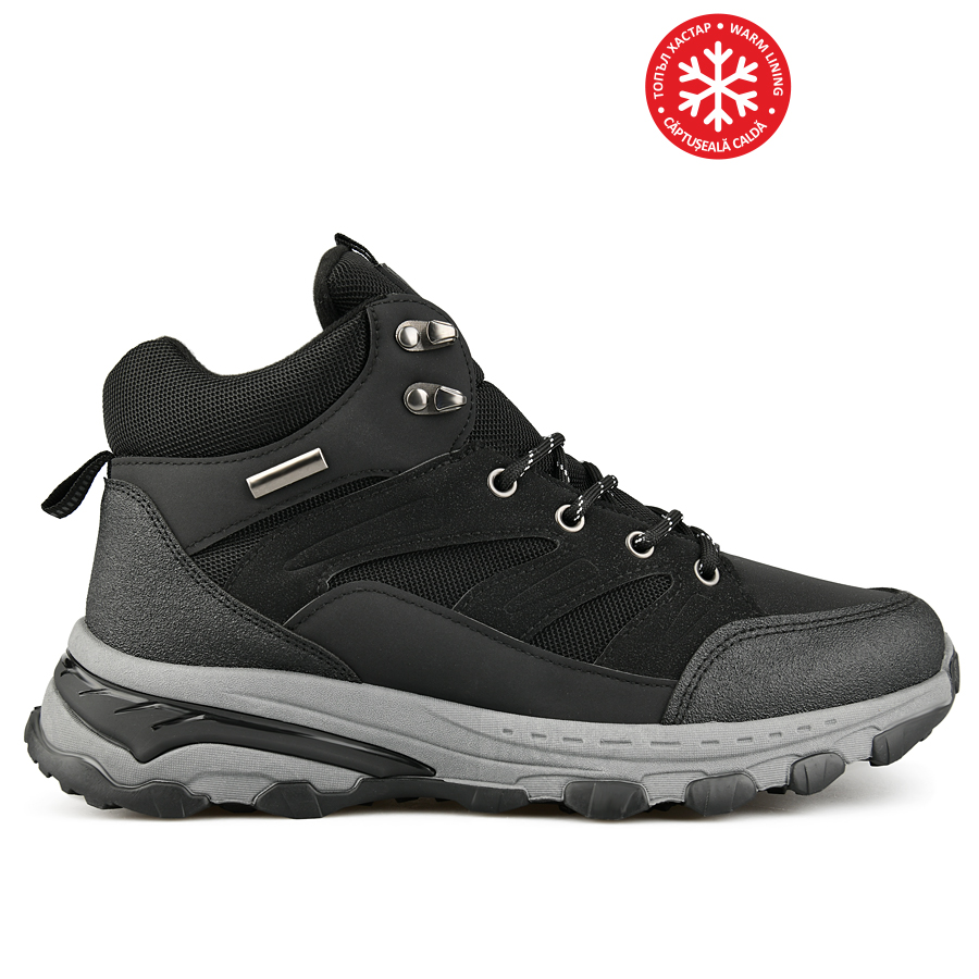 botine bărbați piele ecologică/textil negru 0