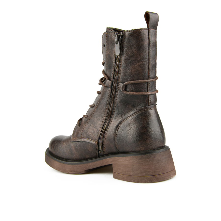 botine damă piele ecologică maro 3