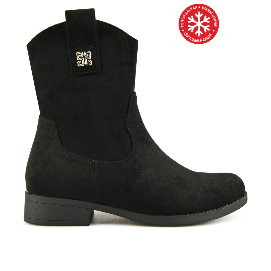 botine damă textil negru 0