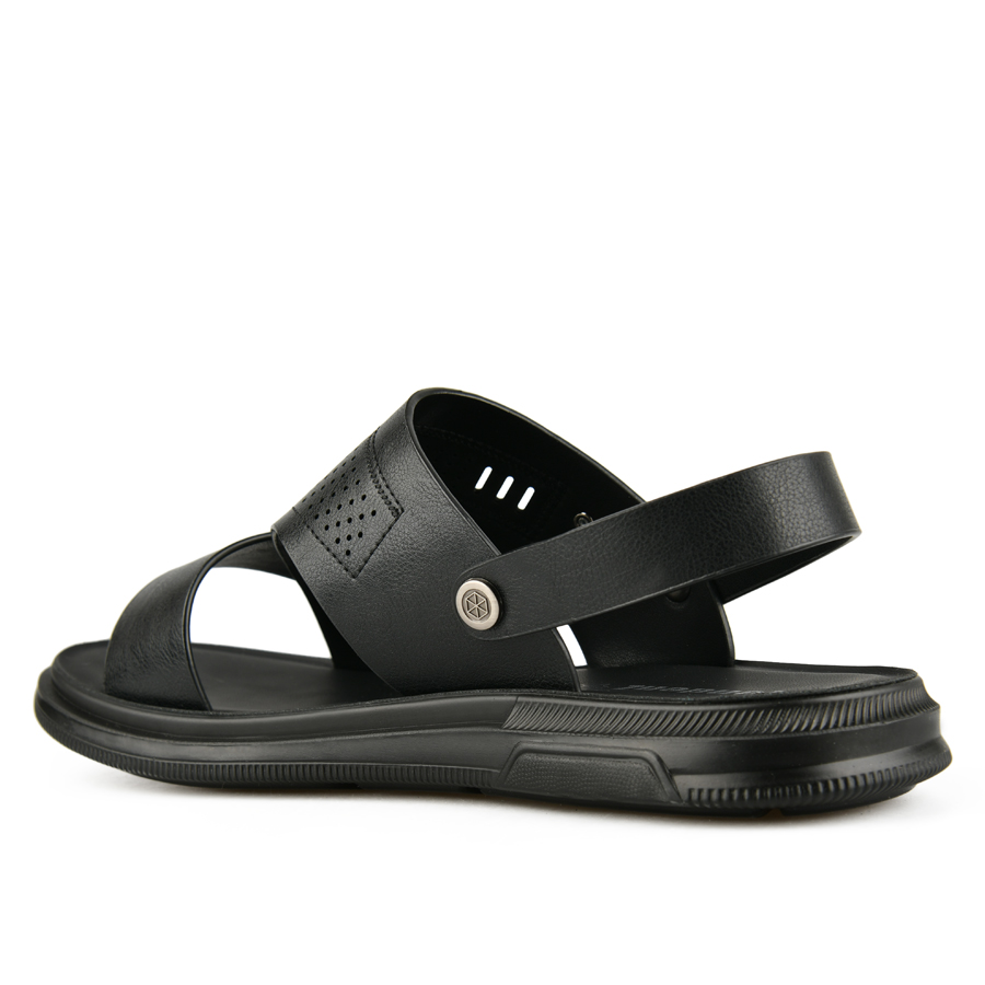 мъжки сандали естествена кожа черни 3