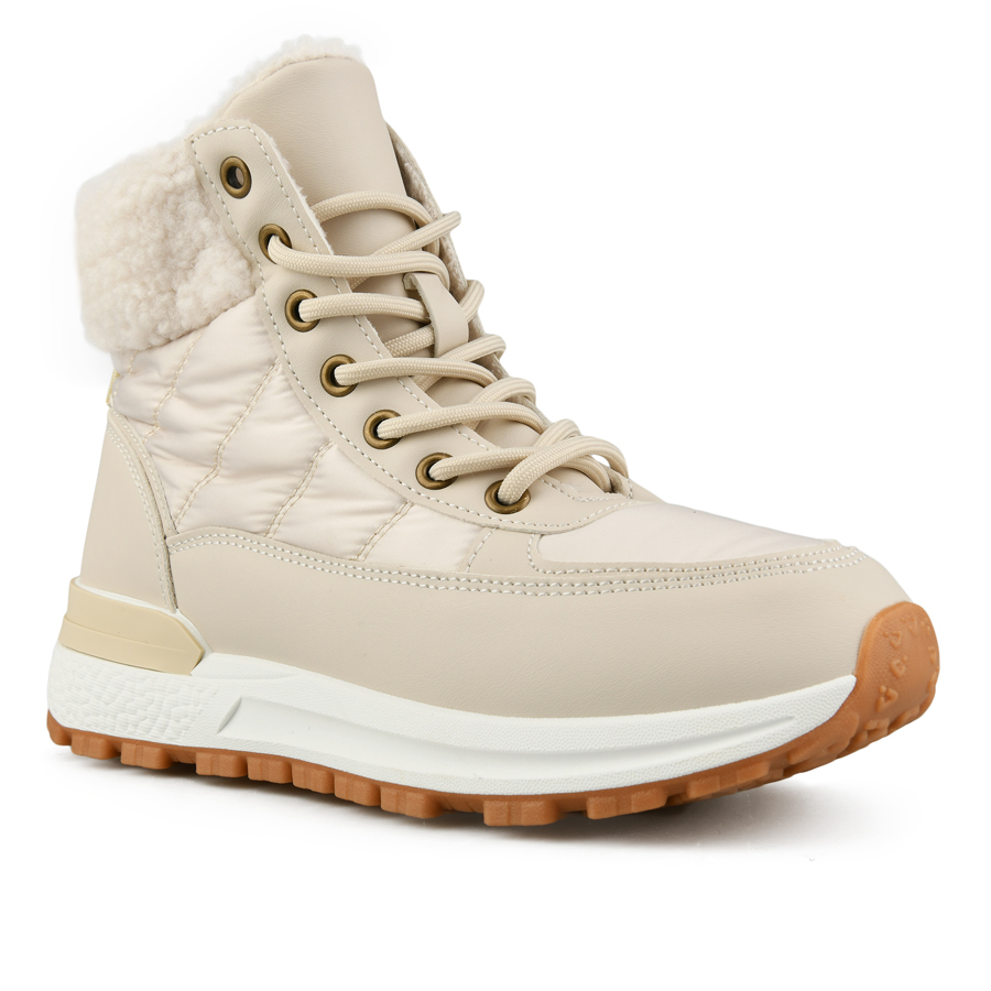 botine damă textil/piele ecologică bej 1