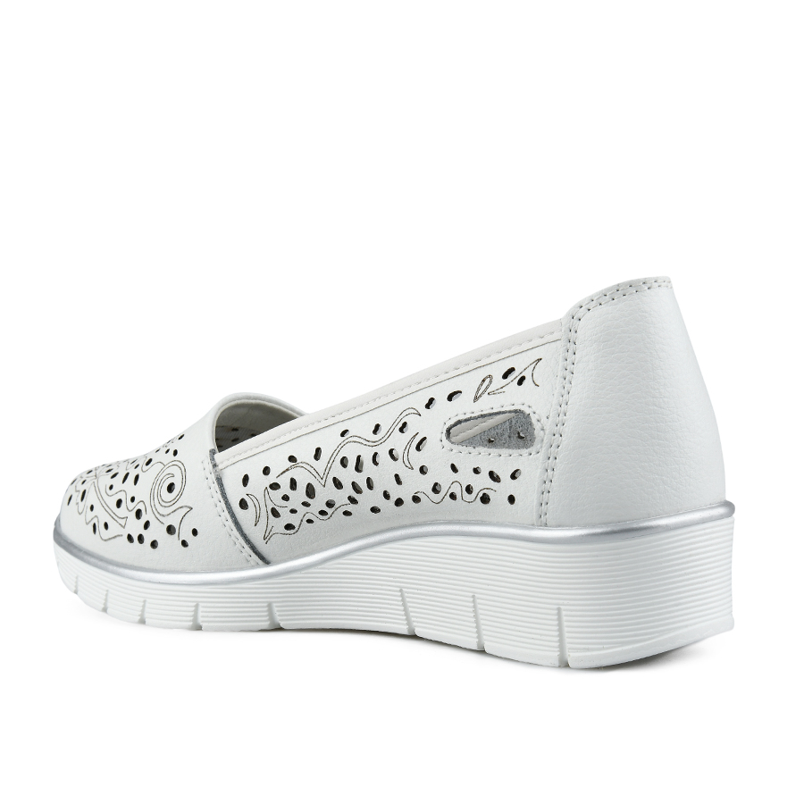 γυναικεία παπούτσια φυσικό δέρμα λευκά 3