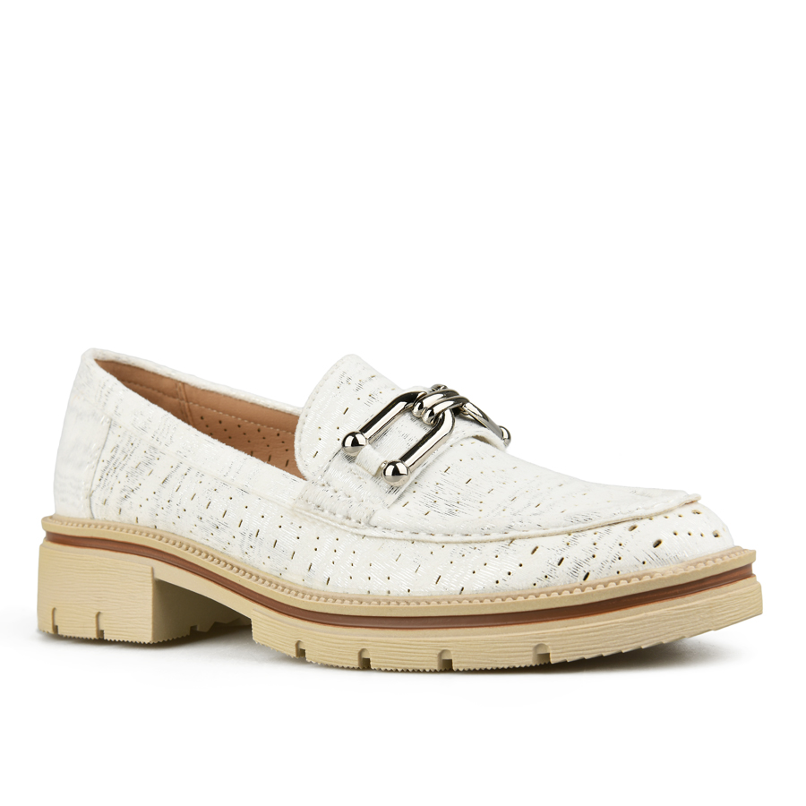 γυναικεία παπούτσια ύφασμα λευκά 2