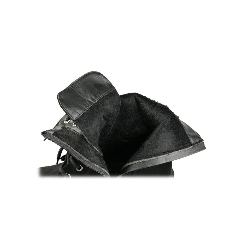 botine damă textil negru 5