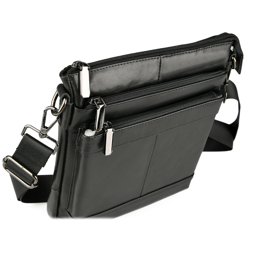 ανδρική τσάντα φυσικό δέρμα μαύρη 2