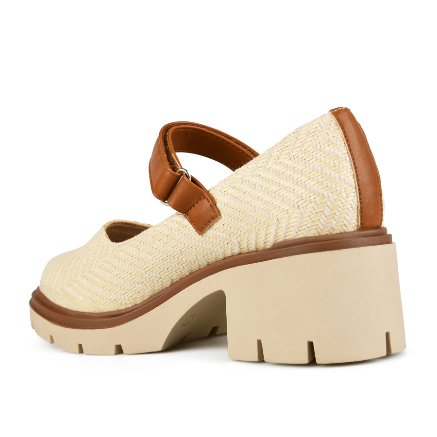 γυναικεία παπούτσια οικολογικό δέρμα/ύφασμα μπεζ 3