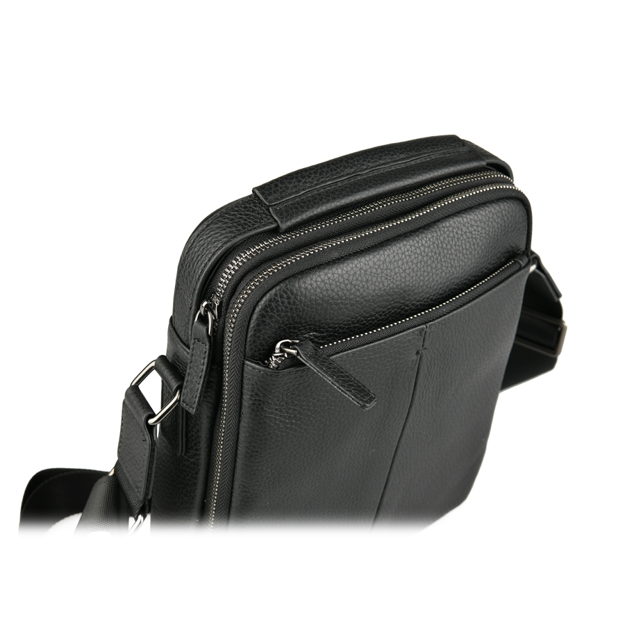 geantă bărbați piele naturală negru 2