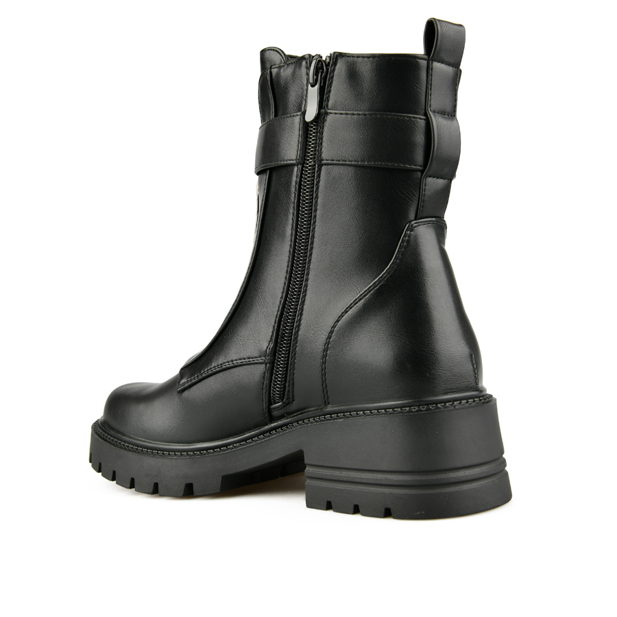 γυναικεία μποτάκια οικολογικό δέρμα μαύρο 3