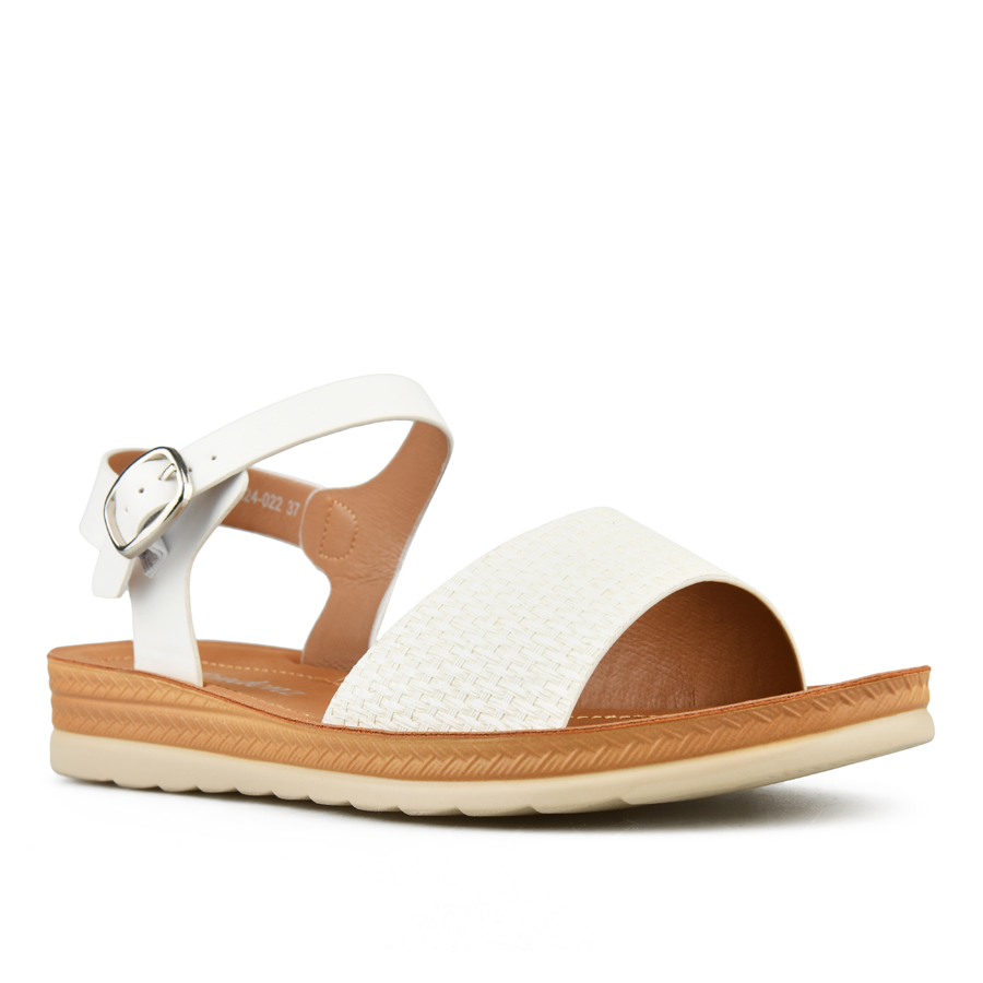 γυναικεία σανδάλια οικολογικό δέρμα λευκά 2