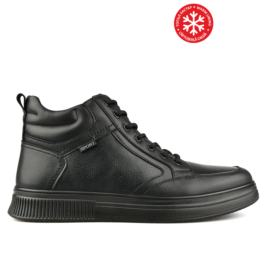 botine bărbați piele naturală negru 0